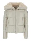 Save The Duck Quilted Borg-collar Jacket In Neutral