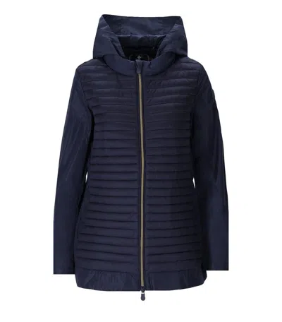 Save The Duck Morena Blaue Kapuzenjacke In Schwarz