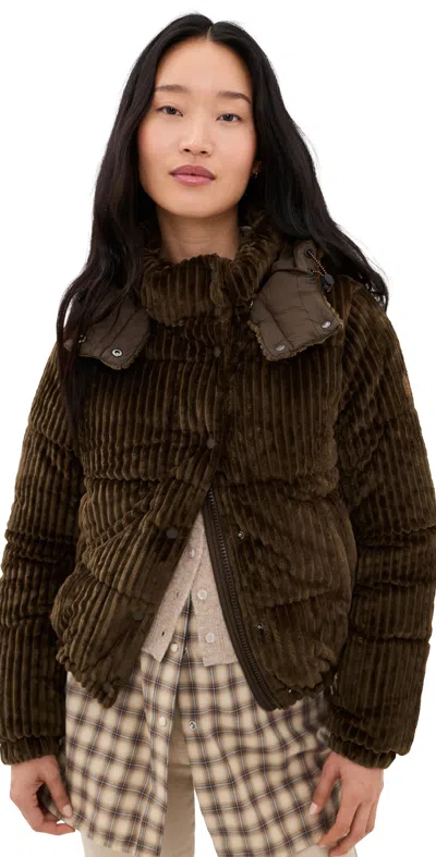 Save The Duck Nadege Corduroy Coat Soil Brown