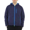 Save The Duck Navy Blue David Hooded Rain Jacket In Blue