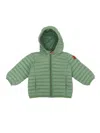 Save The Duck Nene Baby Hooded Jacket In Green