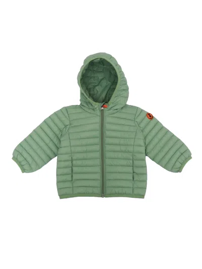 Save The Duck Nene Baby Hooded Jacket In Green