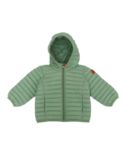 Save The Duck Nene Baby Hooded Jacket In Green
