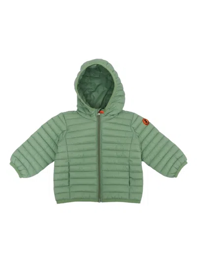 Save The Duck Babies' Nene Hooded Quilted Jacket In Green