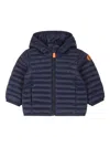 Save The Duck Blue Nene Down Jacket For Baby Boy With Logo In Blue