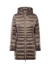 Save The Duck Caroline Longline Puffer Jacket In Mud Grey In Brown