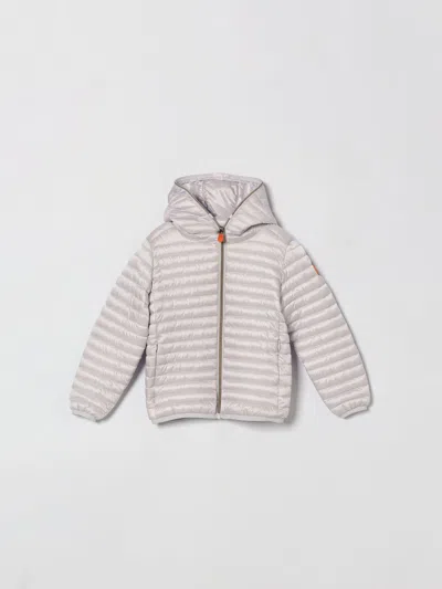 Save The Duck Kids'  Nylon Hooded Puffer Jacket In Neutral