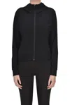 Save The Duck Pear Hoodie Sweatshirt In Stretch Nylon In Black