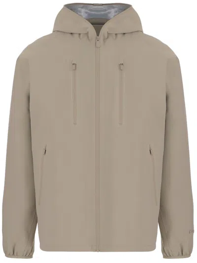 Save The Duck Nylon Jacket With Adjustable Hood And Design In Neutral