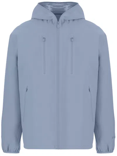 Save The Duck Nylon Jacket With Adjustable Hood And Design In Blue