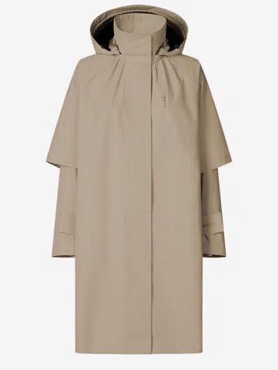 Save The Duck Nylon Jacket With Hood In Brown