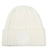 Save The Duck Off White Logo Patch Beanie In White
