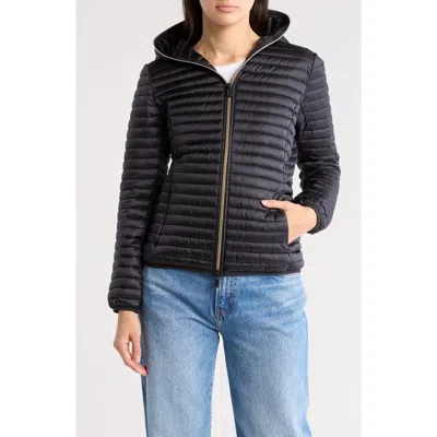 Save The Duck Olly Quilted Hooded Puffer Jacket In Black