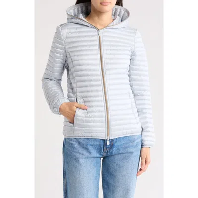 Save The Duck Olly Quilted Hooded Puffer Jacket In Crystal Grey