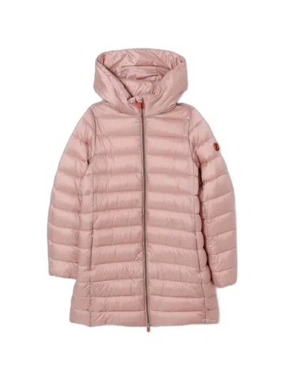 Save The Duck Oriana Hooded Padded Coat In Pink