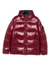 Save The Duck Padded Burgundy Jacket With Horizontal Quilting In Red