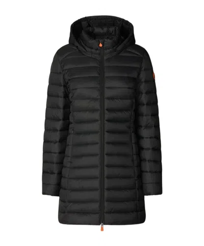 Save The Duck Padded Hooded Coat In Black