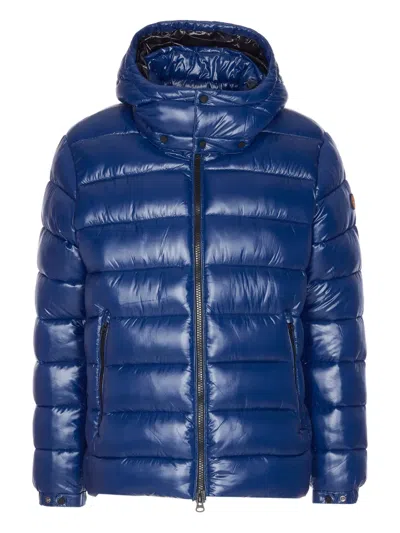 Save The Duck Padded Hooded Jacket In Blue