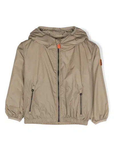 Save The Duck Kids' Padded Hooded Jacket In Neutrals