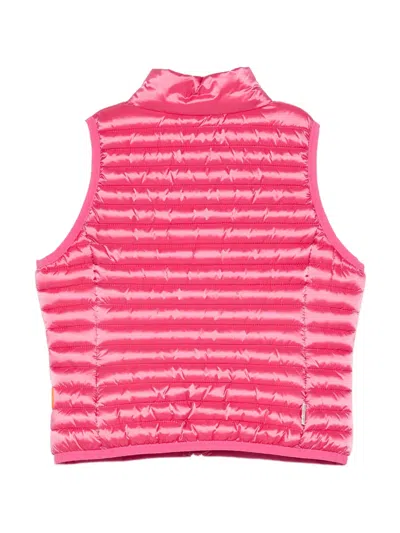 Save The Duck Kids' Padded Zip Jacket In Pink