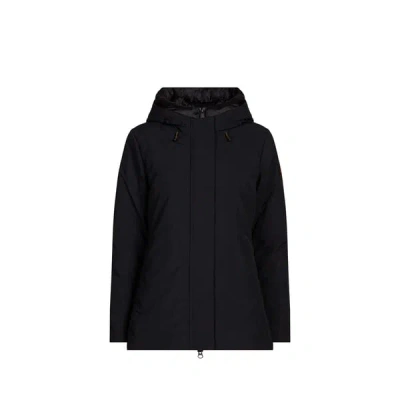 Save The Duck Parka Droite À Capuche In Black