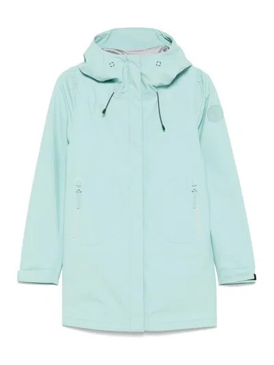 Save The Duck Parka In Acqua Greenwith Hood