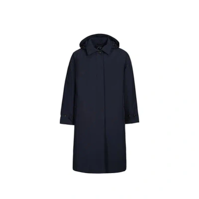 Save The Duck Parka Longue Droite À Capuche In Blue