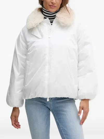Save The Duck Petal Faux-fur-collar Zip-fastening Jacket In White