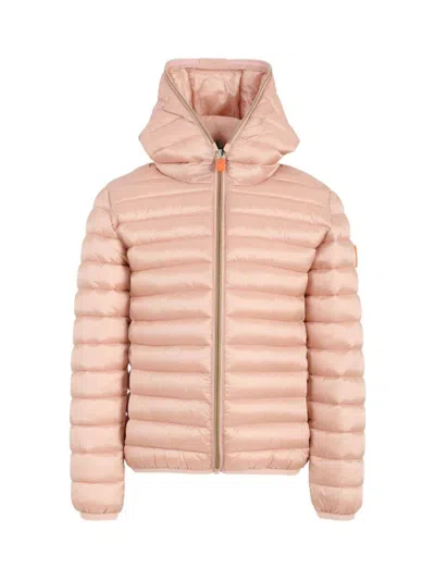 Save The Duck Mini Hooded Jacket For Girls In Pink