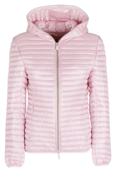Save The Duck Pink Alexa Hooded Quilted Polyester Down Jacket