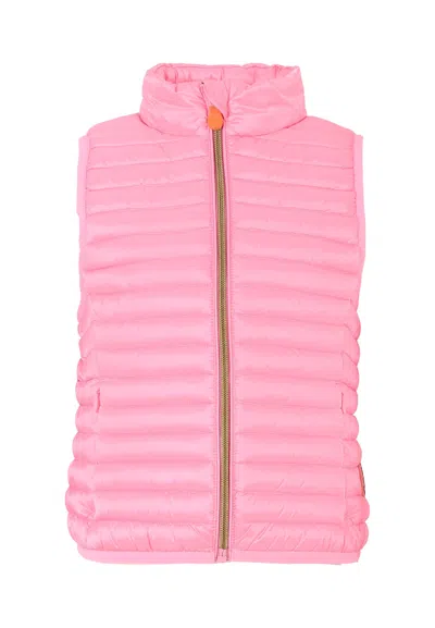 Save The Duck Kids' Pink Ava Vest For Girl With Logo