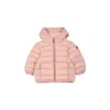 Save The Duck Pink Down Jacket For Baby Girl With Logo In Pink