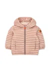 Save The Duck Pink Lucy Down Jacket For Baby Girl With Logo In Pink