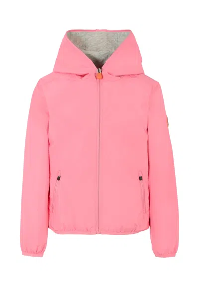 Save The Duck Kids' Pink Jules Windbreaker For Girl With Logo