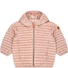 SAVE THE DUCK PINK LUCY DOWN JACKET FOR BABY GIRL WITH LOGO