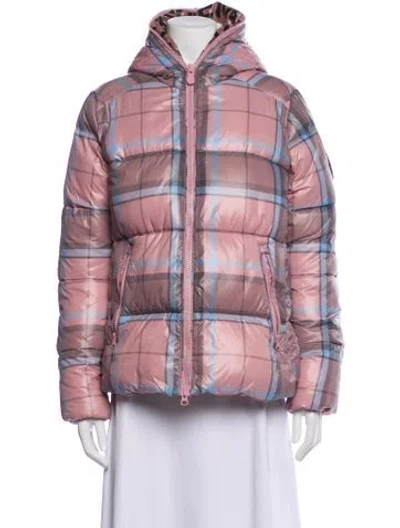 Pre-owned Save The Duck Plaid Print Jacket In Pink