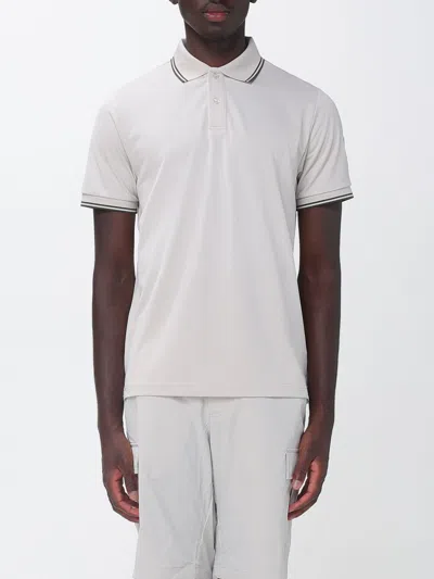 Save The Duck Short-sleeved Technical Jersey Polo Shirt With A Contrasting Logo In Metallic