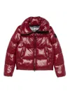 Save The Duck Isla Quilted Shiny Jacket In Burgundy