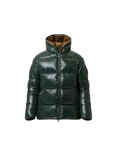 Save The Duck Edgard High-shine Padded Recycled Nylon Down Jacket In Green