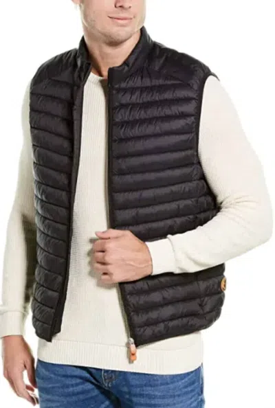 Save The Duck Puffer Vest In Black In Grey