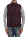 Save The Duck Puffer Vest In Burgundy In Red