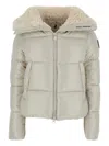 Save The Duck Quilted Borg-collar Jacket In White