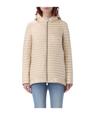 Save The Duck Quilted Casual Jacket In Beige