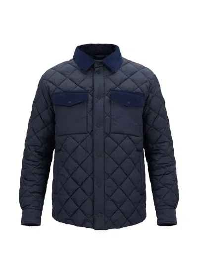 Save The Duck Quilted Corduroy-collar Jacket In Blue