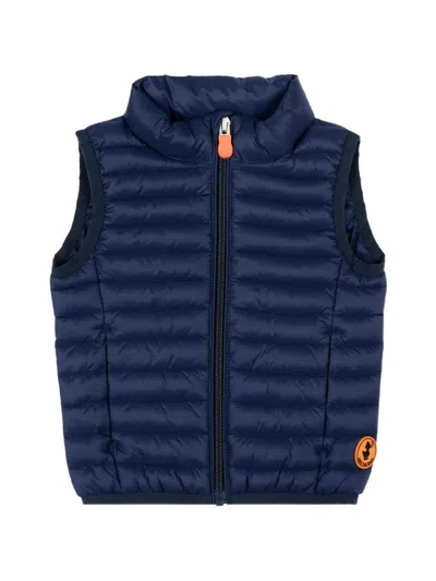 Save The Duck Quilted-design Gilet In Blue