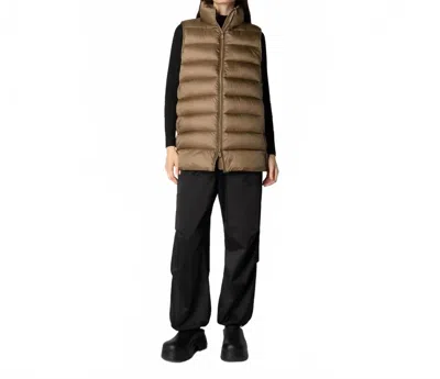 Save The Duck Quilted Gilet Coral Vest In Husk Green In Multi