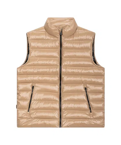 Save The Duck Quilted Gilet With Plumtech Filling And High Collar In Brown