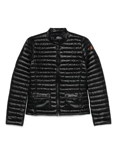 Save The Duck Quilted High-collar Jacket With Front Zip Closure