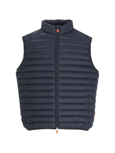 Save The Duck Quilted High-neck Gilet In Blue