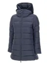 Save The Duck Quilted Hooded Coat In Blue